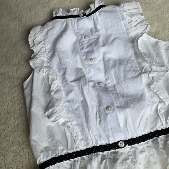 Janie And Jack | White Ruffle High Neck Sleeveless Blouse | 6 - Picture 5 of 11